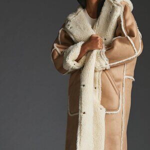 new ANTHROPOLOGIE PILCRO $800.00 REVERSIBLE SHERPA COAT 2X
